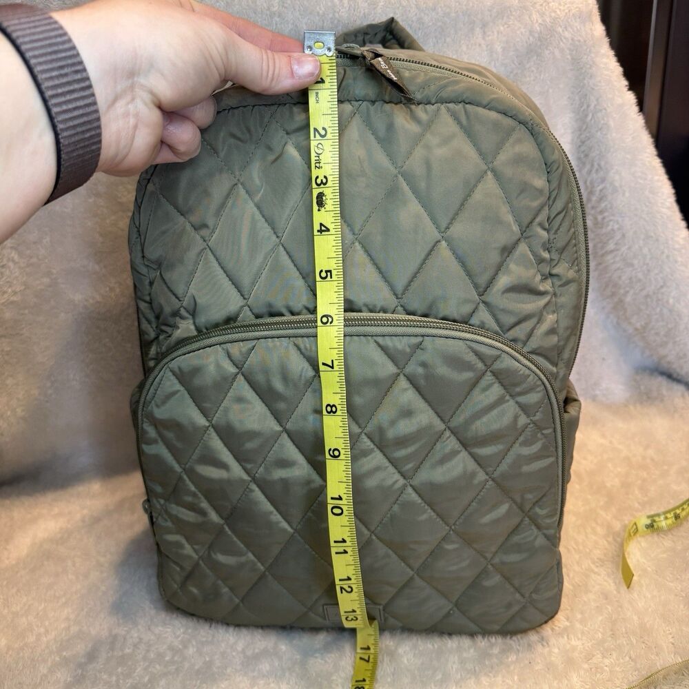 Vera Bradley quilted back pack olive leaf green with matching wallet lighten up - Picture 9 of 15